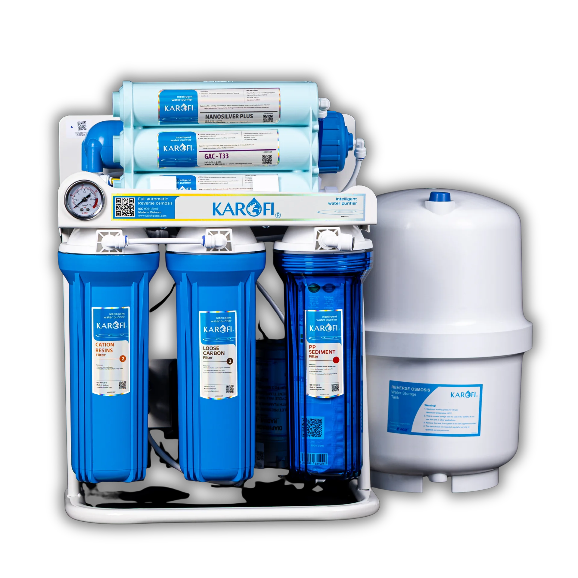 Karofi RO-410 — 10-Stage Reverse Osmosis with Stand & Gauges